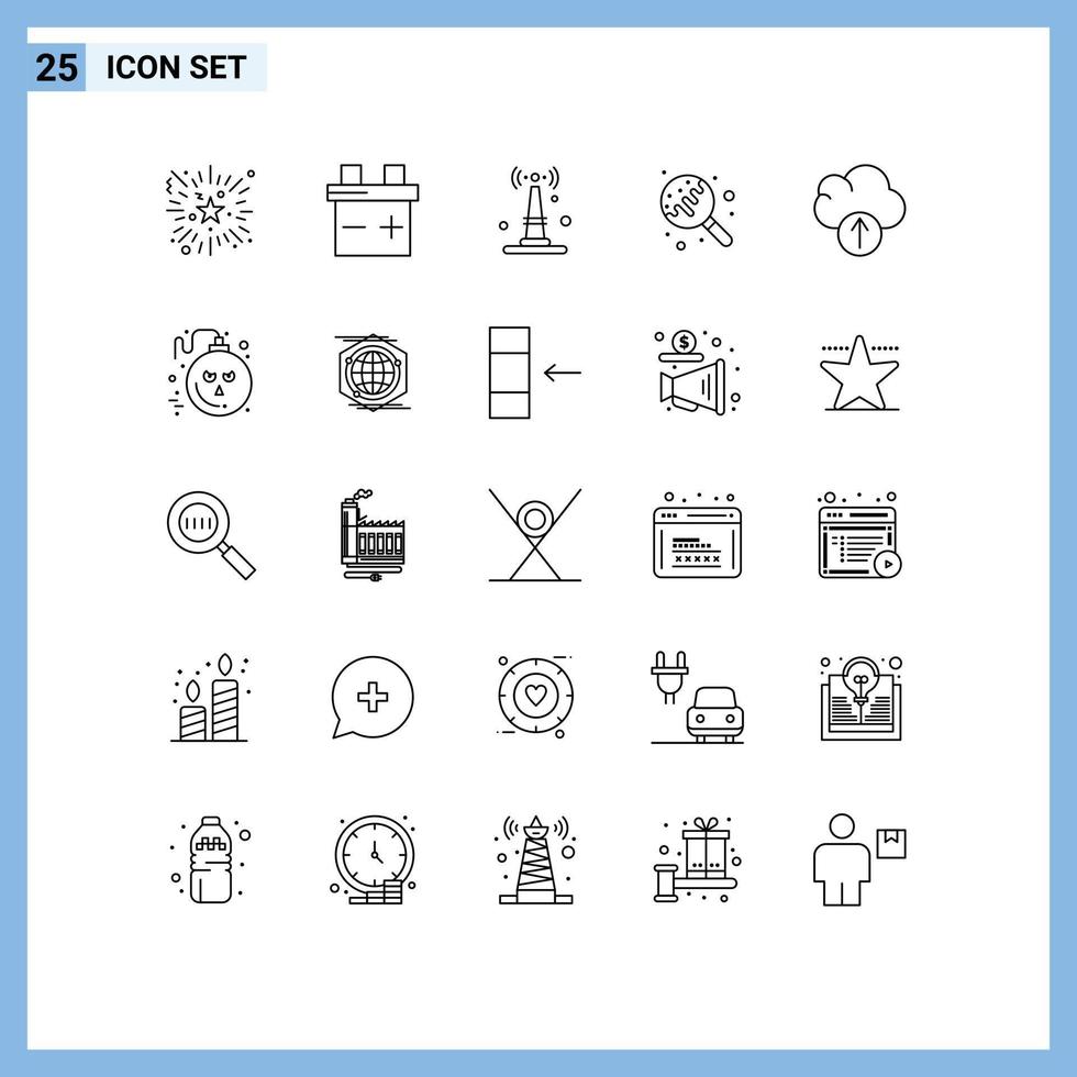 25 linha conceito para sites Móvel e apps bombear dados roteador nuvem açúcar editável vetor Projeto elementos