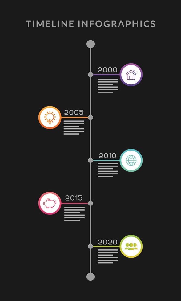 modelo de infográfico de linha do tempo com ícones vetor