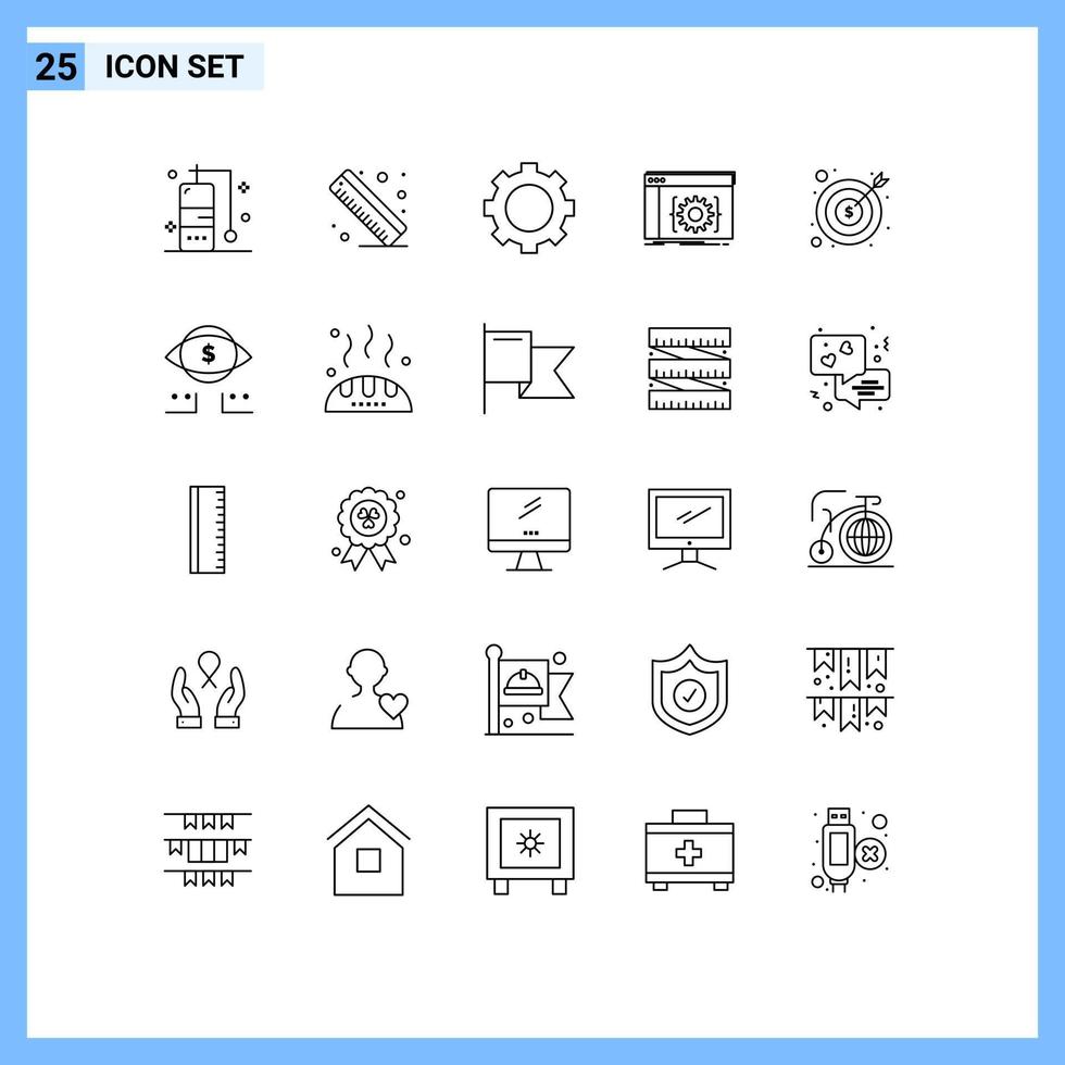 25 criativo ícones moderno sinais e símbolos do dinheiro bancário conjunto Programas codificação editável vetor Projeto elementos