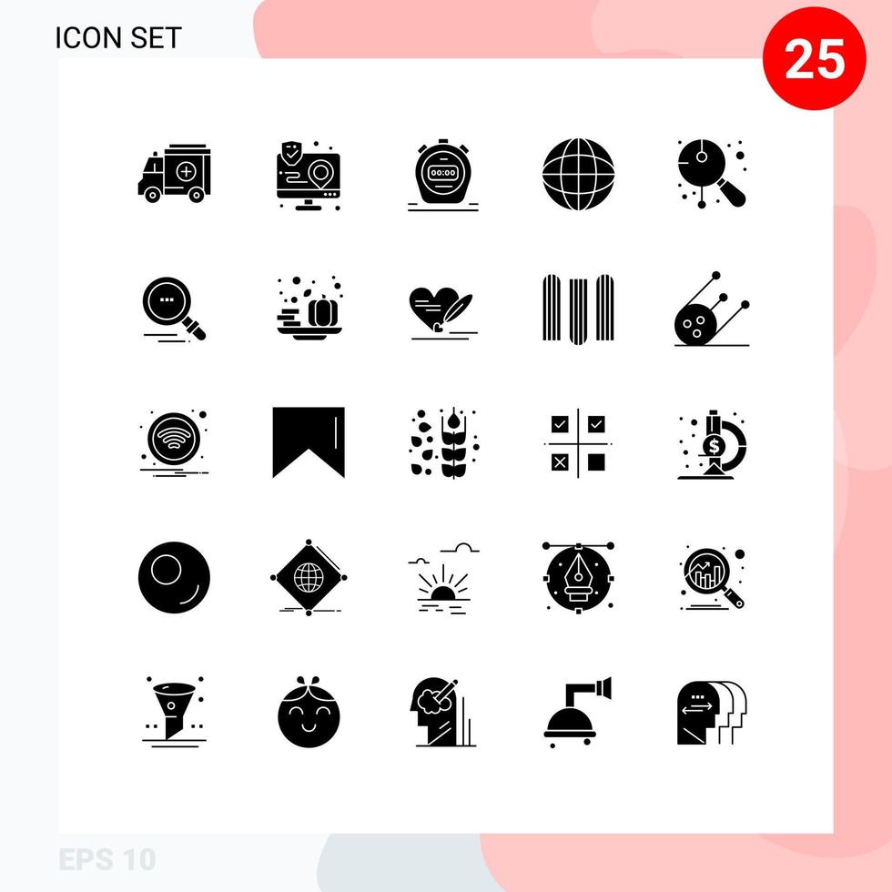 25 sólido glifo conceito para sites Móvel e apps instrumento chinês cronômetro ásia geografia editável vetor Projeto elementos