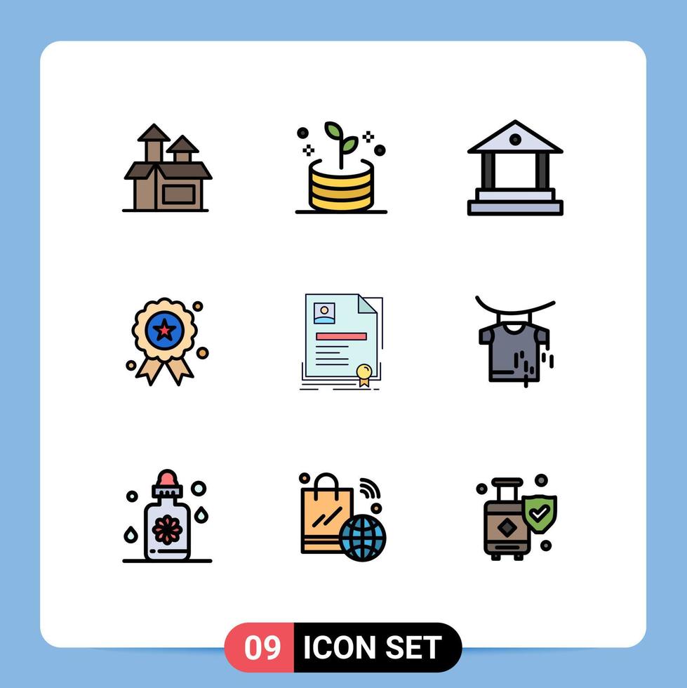 conjunto do 9 moderno ui ícones símbolos sinais para acordo crachá bancário contrato independência dia editável vetor Projeto elementos