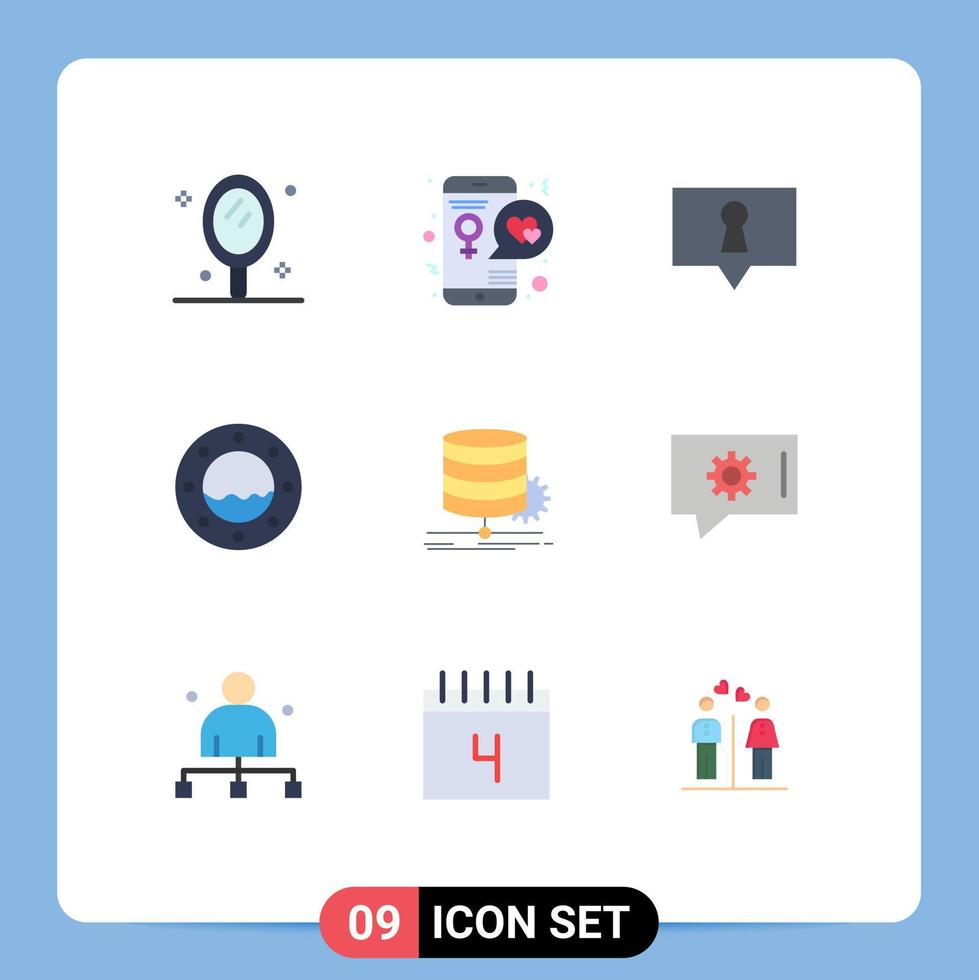 9 do utilizador interface plano cor pacote do moderno sinais e símbolos do dados algoritmo Móvel água marinho editável vetor Projeto elementos