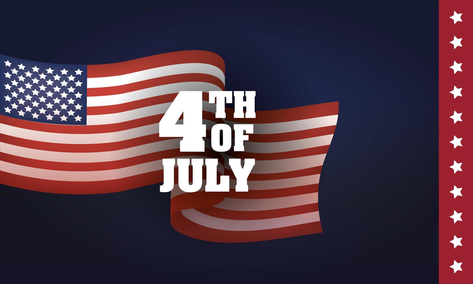 Projeto de celebração de 4 de julho com bandeira dos EUA vetor