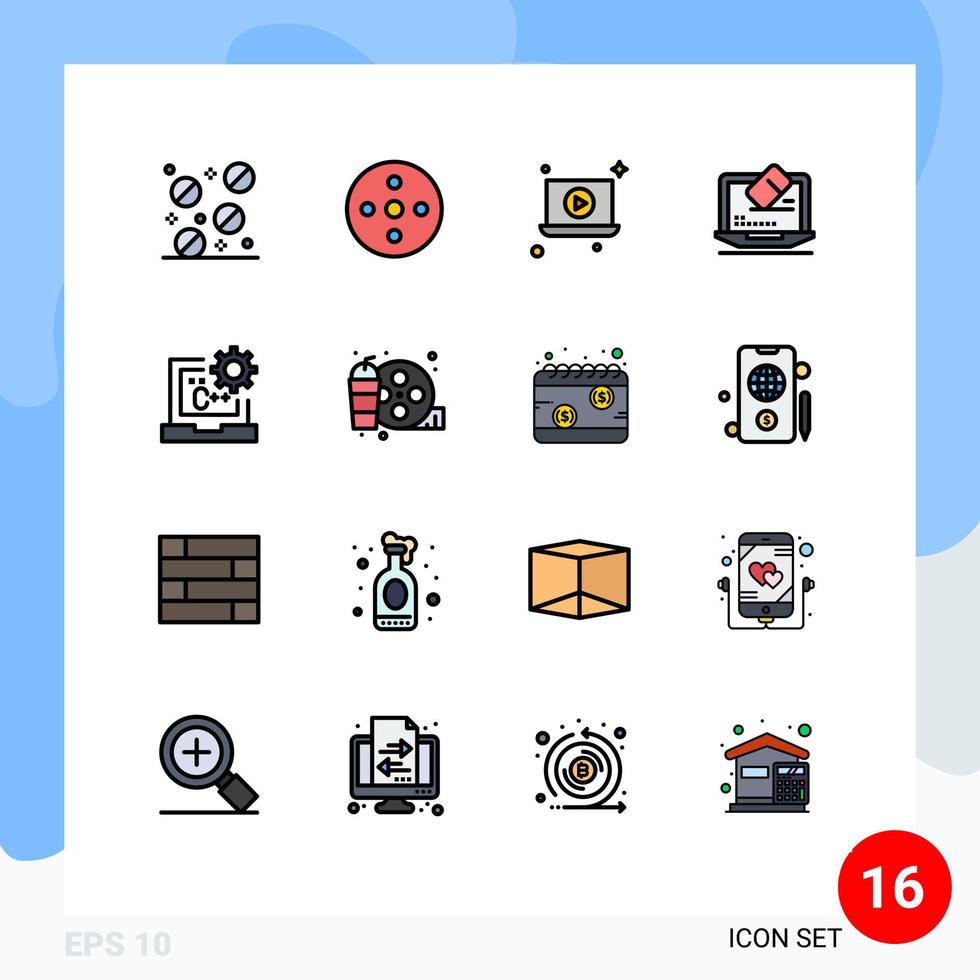 conjunto do 16 moderno ui ícones símbolos sinais para desenvolve código jogar c ferramenta editável criativo vetor Projeto elementos