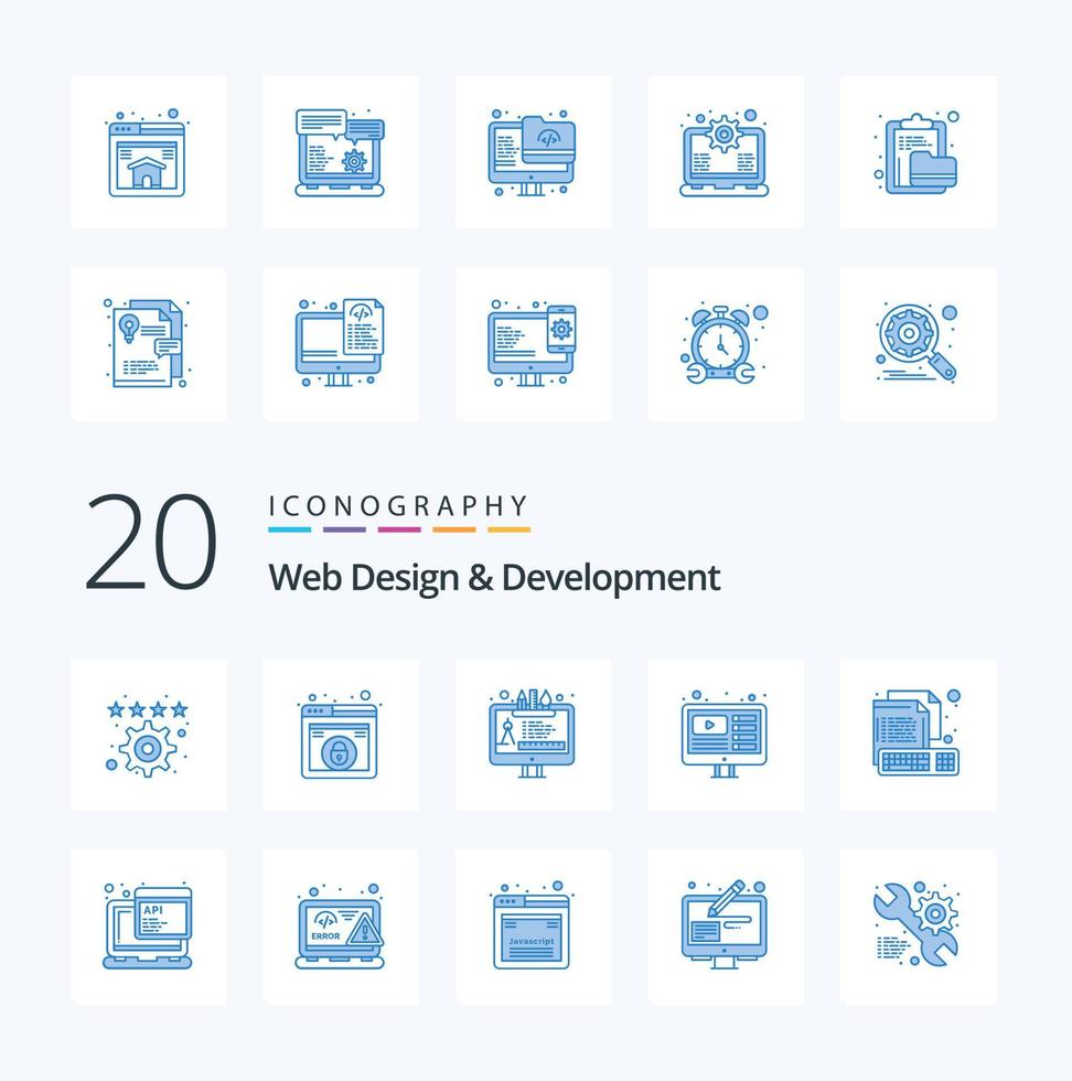 20 rede Projeto e desenvolvimento azul cor ícone pacote gostar computador viver Projeto você tubérculo Projeto vetor