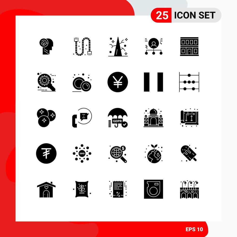pictograma conjunto do 25 simples sólido glifos do construção homem outono humano habilidades editável vetor Projeto elementos