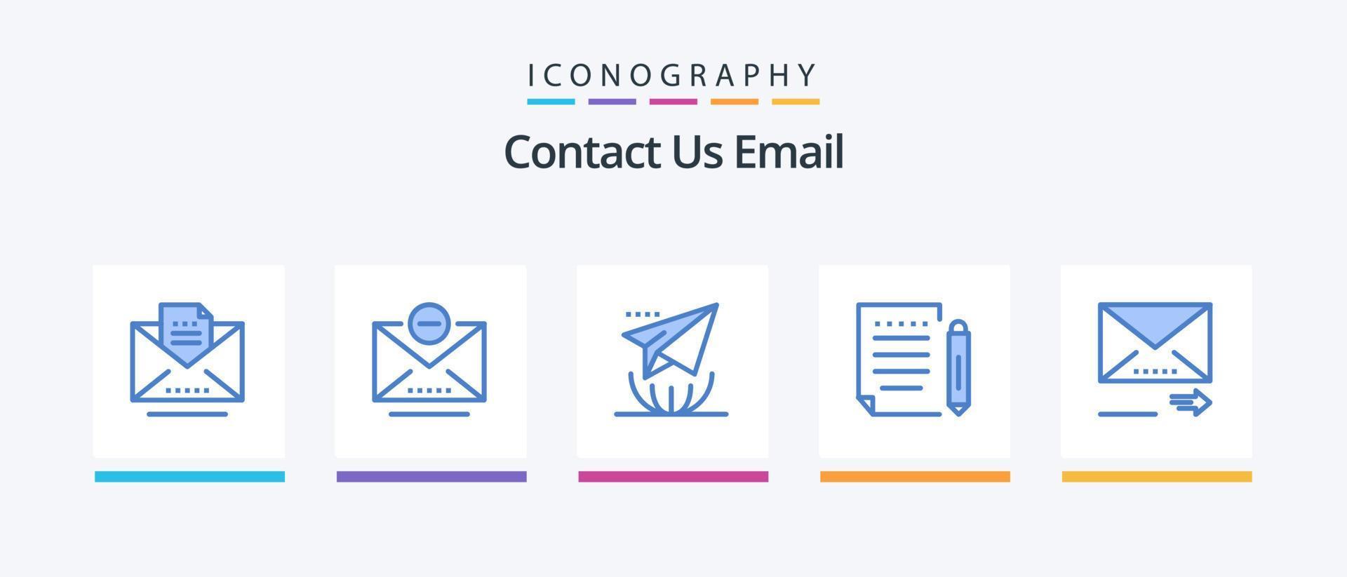 o email azul 5 ícone pacote Incluindo navegação. e-mail. Internet. escrever. correspondência. criativo ícones Projeto vetor