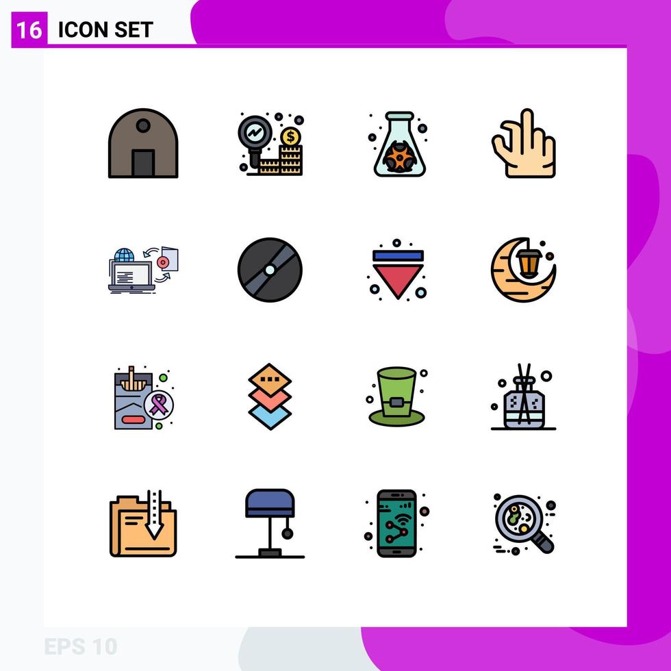 16 criativo ícones moderno sinais e símbolos do conectados ampliação pesquisa pitada desperdício editável criativo vetor Projeto elementos