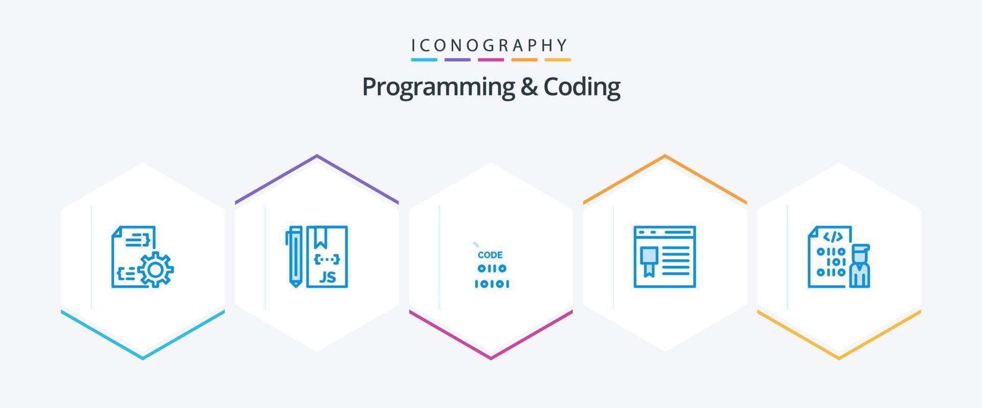 programação e codificação 25 azul ícone pacote Incluindo desenvolvimento. codificação. desenvolvimento. local na rede Internet. desenvolvimento vetor