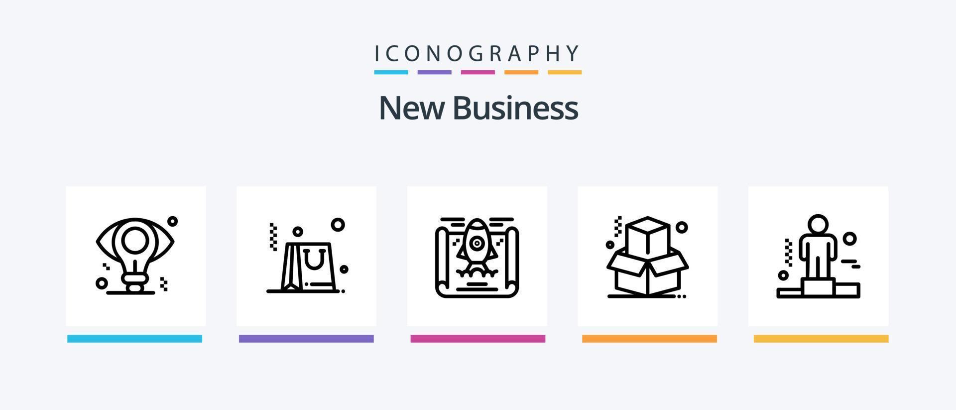 Novo o negócio linha 5 ícone pacote Incluindo arte. cara. dólar. humano. habilidades. criativo ícones Projeto vetor