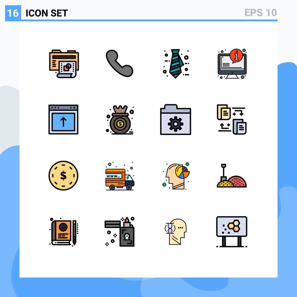 estoque vetor ícone pacote do 16 linha sinais e símbolos para local na rede Internet navegador escritório seta informação editável criativo vetor Projeto elementos