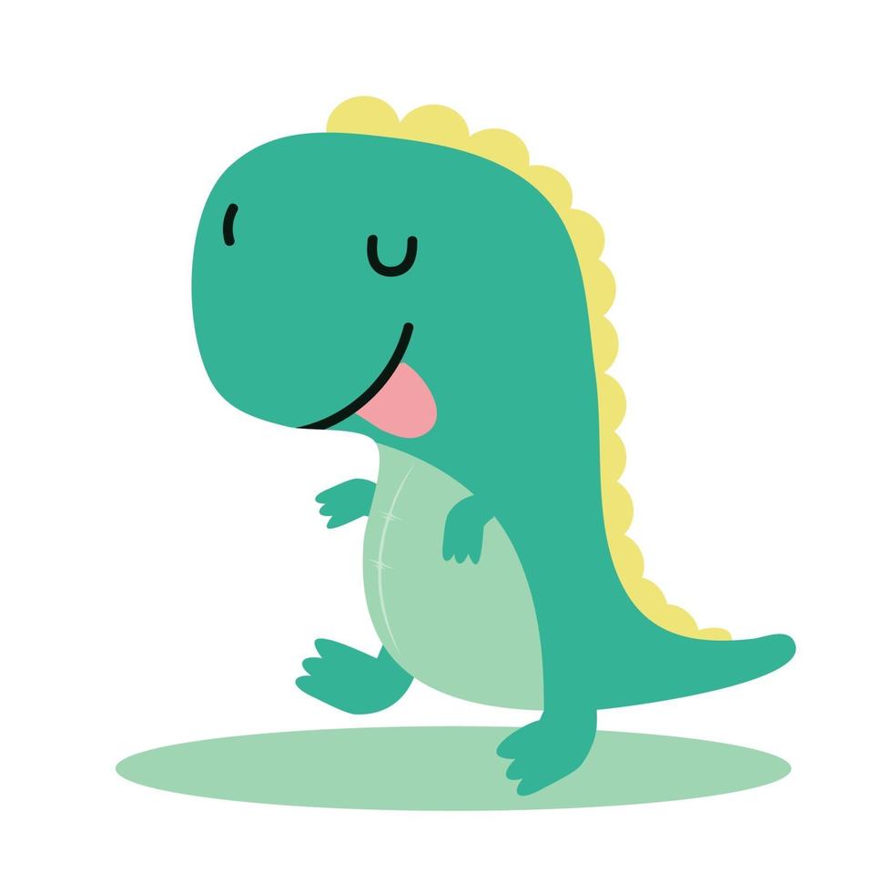 vetor de desenho animado de dinossauro tiranossauro fofo