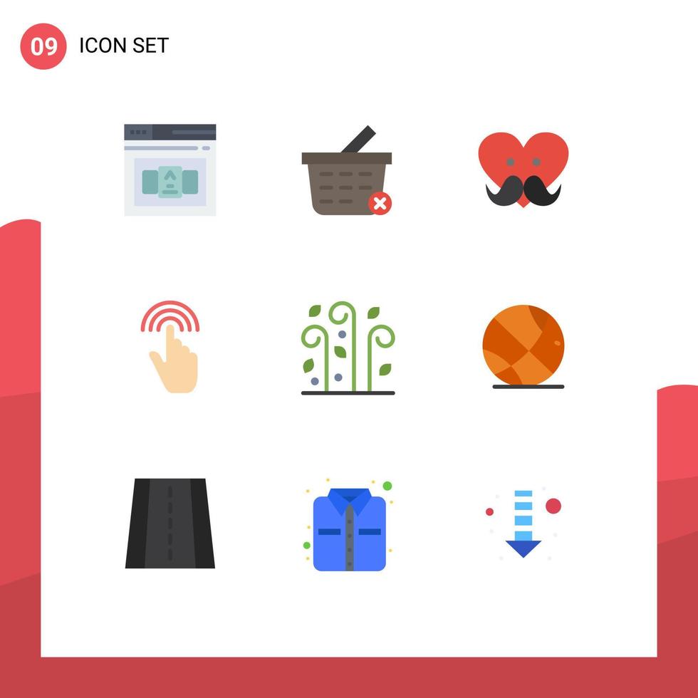 estoque vetor ícone pacote do 9 linha sinais e símbolos para folhas toque pai interface gestos editável vetor Projeto elementos