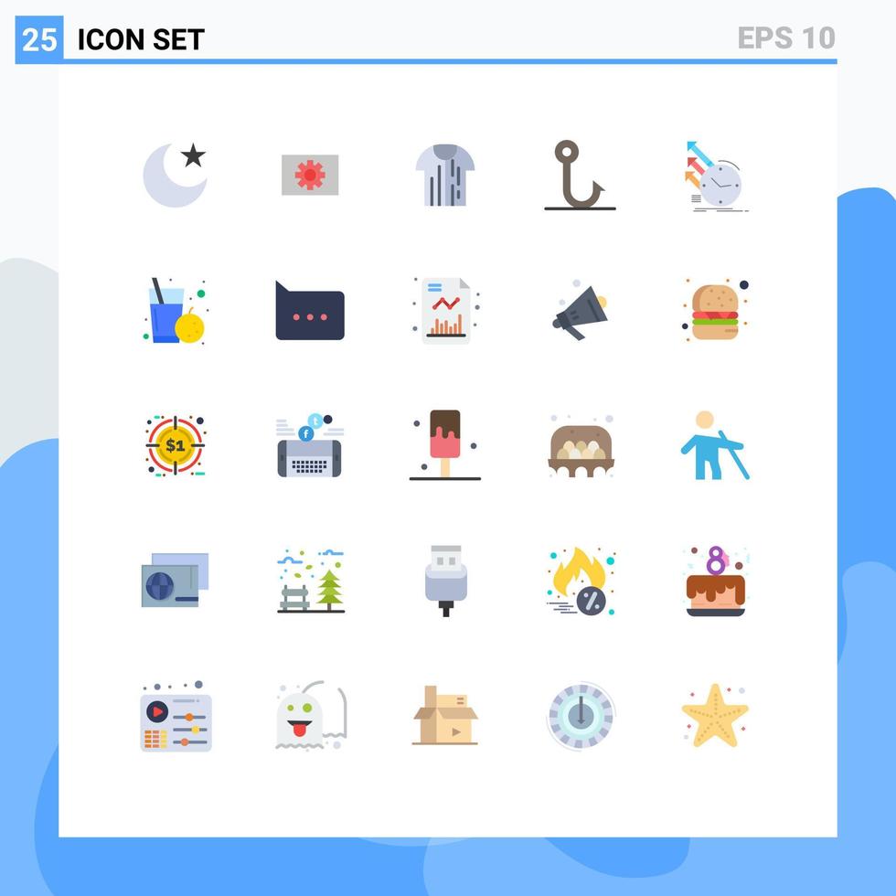 grupo do 25 plano cores sinais e símbolos para do detecção esporte gancho peixe editável vetor Projeto elementos