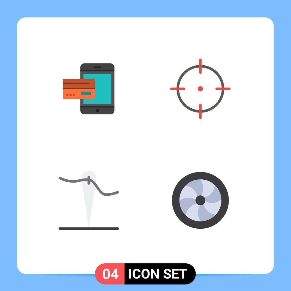 conjunto do 4 vetor plano ícones em rede para Forma de pagamento objetivo cartão dinheiro feito à mão editável vetor Projeto elementos