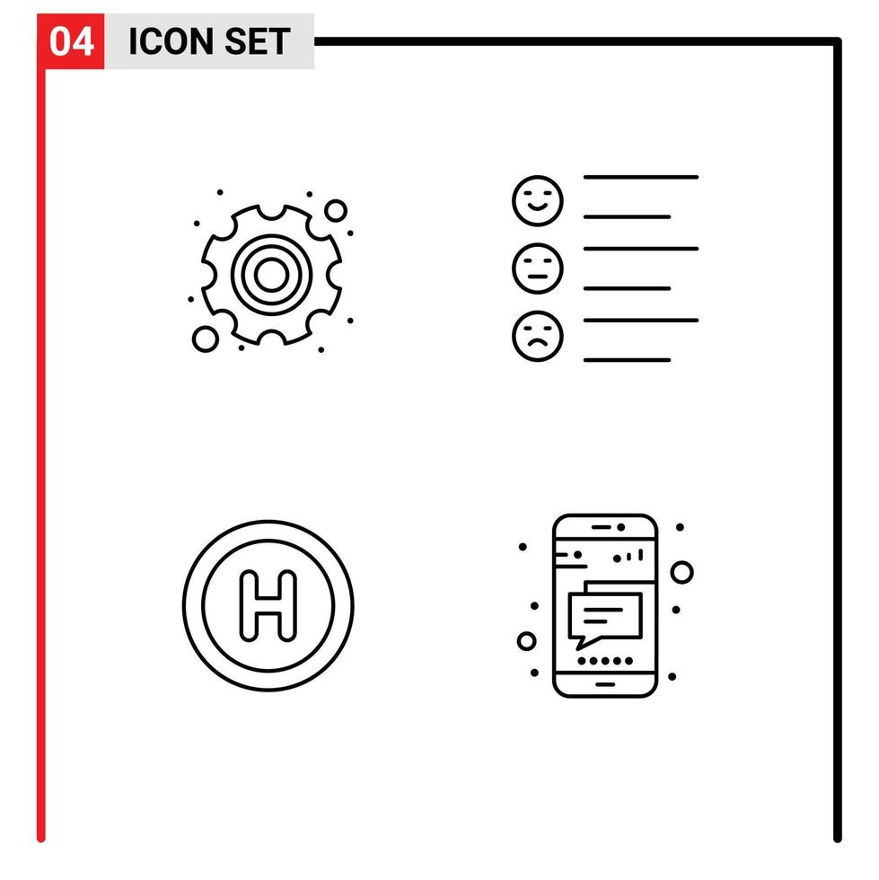 universal ícone símbolos grupo do 4 moderno linha preenchida plano cores do dia hospital trabalho texto mensagem editável vetor Projeto elementos