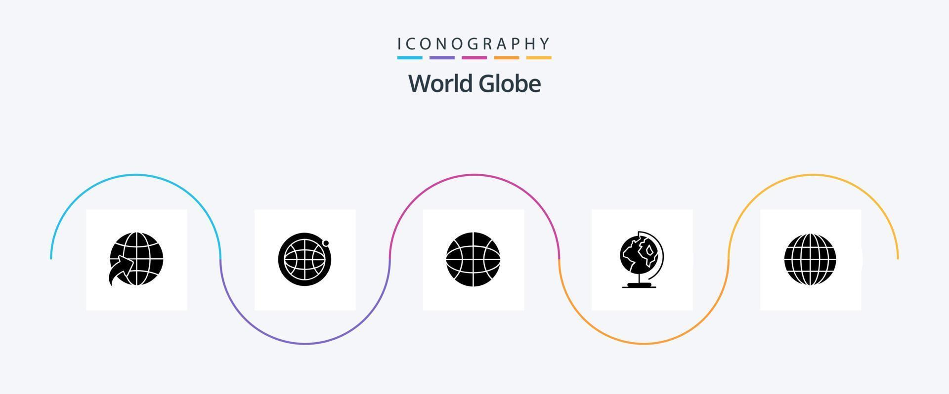 globo glifo 5 ícone pacote Incluindo . mundialmente. rede vetor
