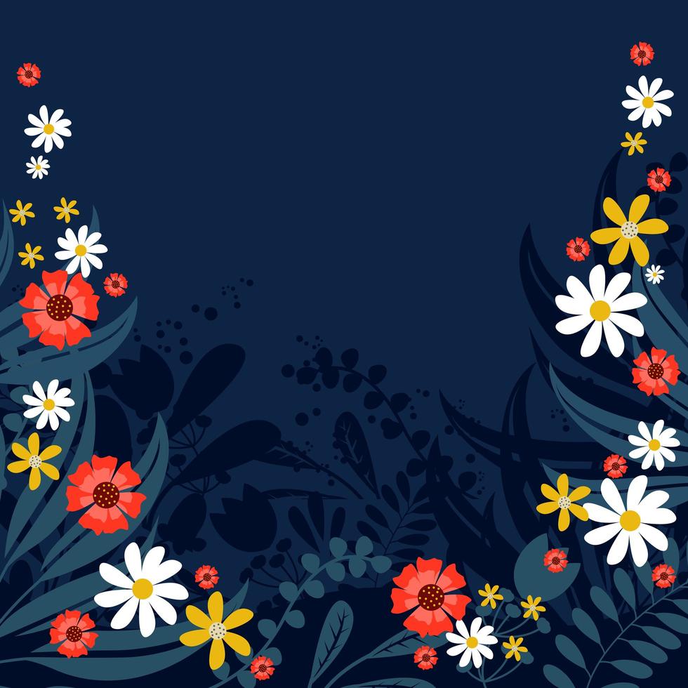 fundo escuro para design floral primavera vetor