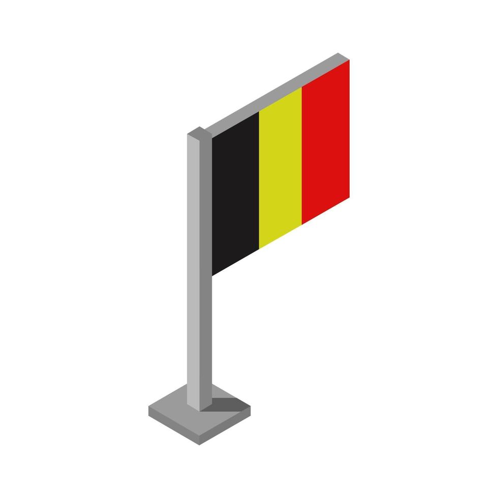 isométrica bandeira da Bélgica em fundo branco. vetor