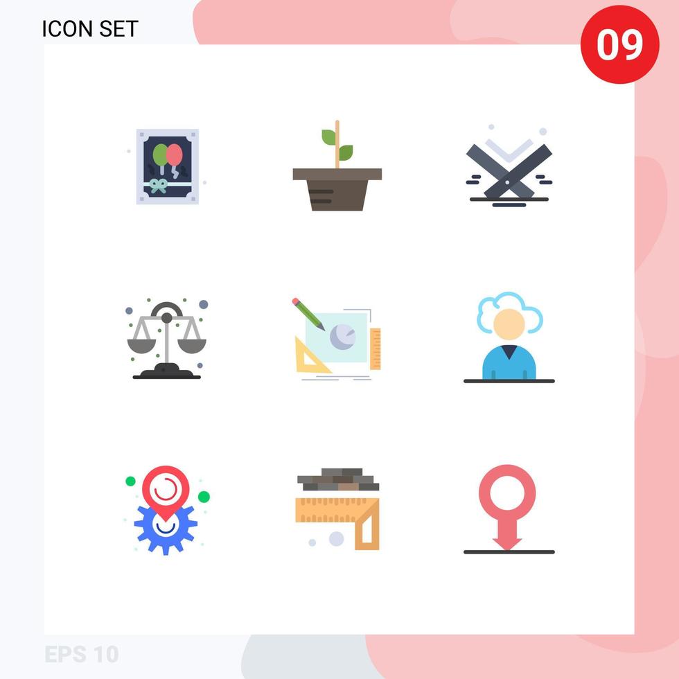 9 temático vetor plano cores e editável símbolos do Projeto Ciência Alcorão Libra eid editável vetor Projeto elementos