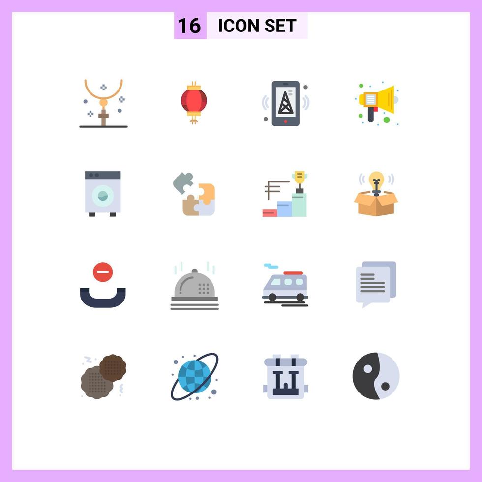 conjunto do 16 moderno ui ícones símbolos sinais para alto falante escola decoração Educação Móvel editável pacote do criativo vetor Projeto elementos