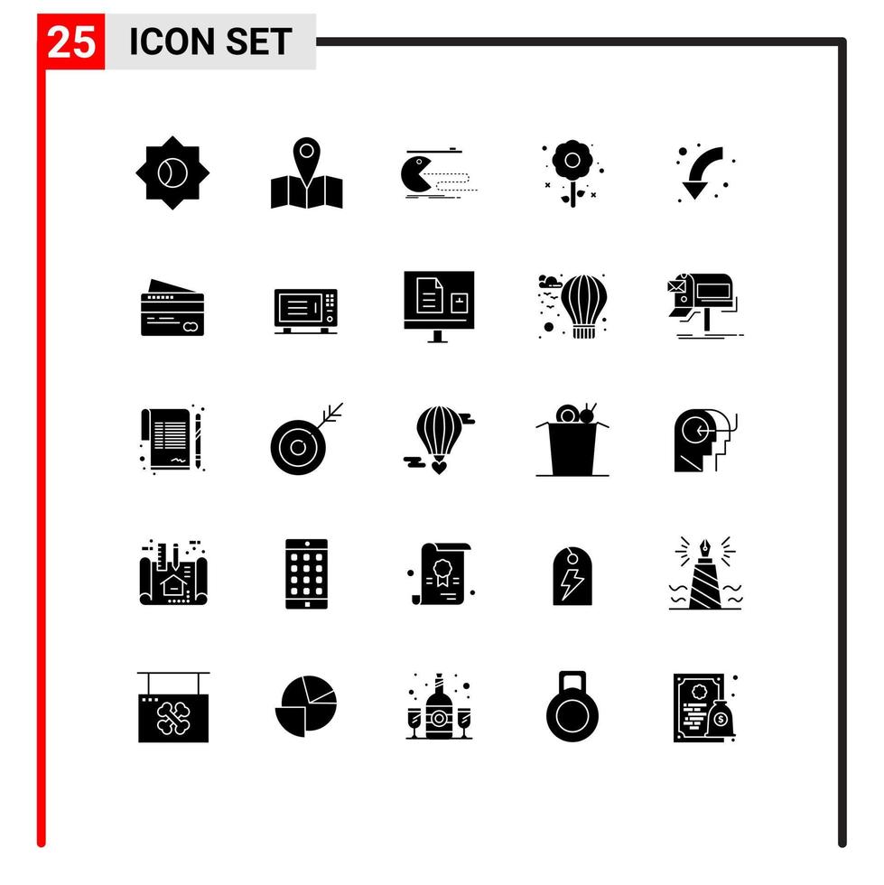 conjunto do 25 moderno ui ícones símbolos sinais para curvado seta jogos feriado abundante editável vetor Projeto elementos