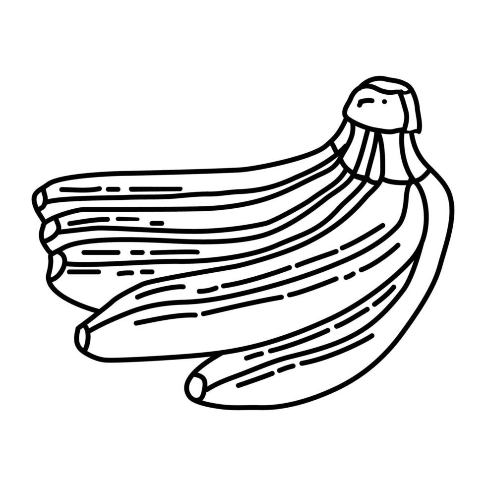 ícone tropical de banana. doodle desenhado à mão ou estilo de contorno vetor