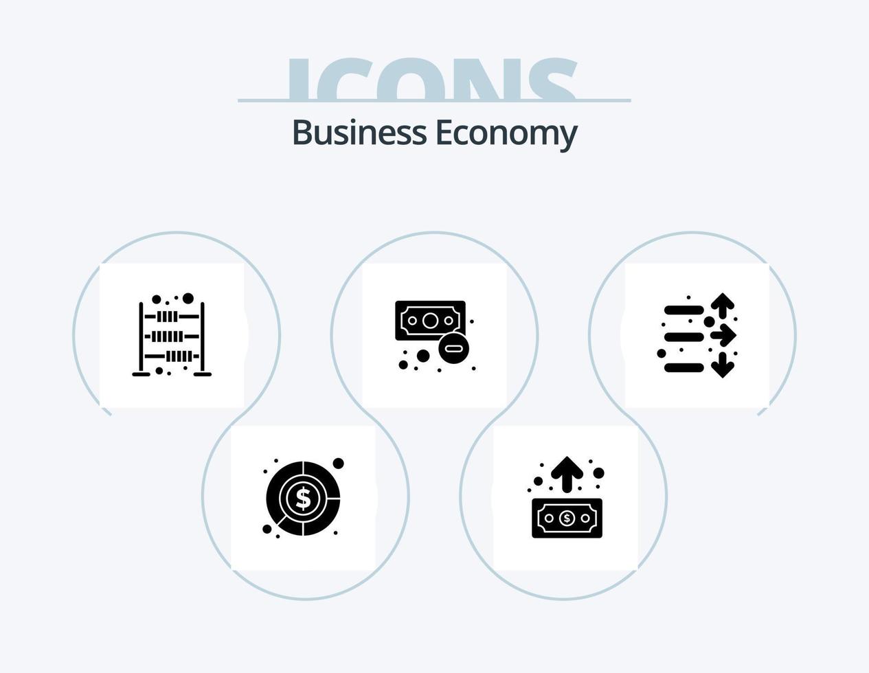 economia glifo ícone pacote 5 ícone Projeto. mercado. abaixo. calcular. resultado. economia vetor