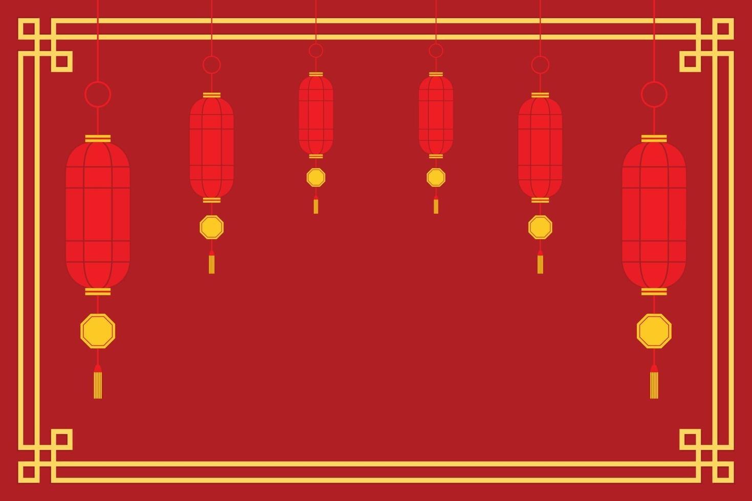 papel de parede vermelho de lanternas chinesas tradicionais para o ano novo chinês. vetor