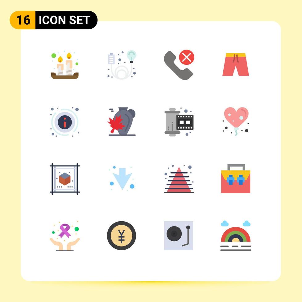 pacote do 16 moderno plano cores sinais e símbolos para rede impressão meios de comunicação tal Como detalhes curto ligar roupas retirar editável pacote do criativo vetor Projeto elementos