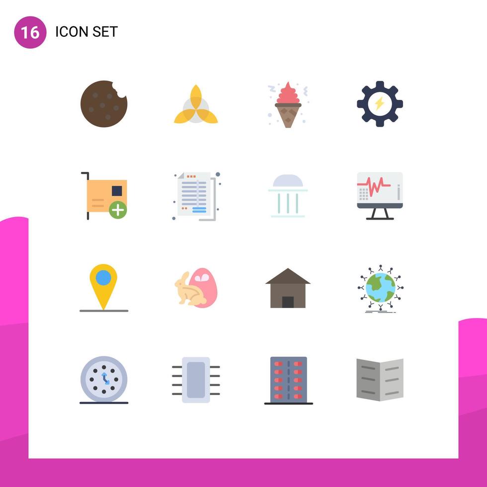 16 temático vetor plano cores e editável símbolos do contabilidade dispositivos Comida computadores adicionar editável pacote do criativo vetor Projeto elementos