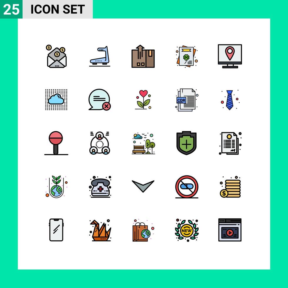 25 criativo ícones moderno sinais e símbolos do contato convite código de barras cumprimento cartão logístico editável vetor Projeto elementos