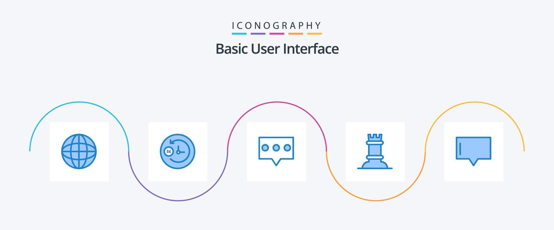 básico azul 5 ícone pacote Incluindo . mensagem. falar. bolha vetor