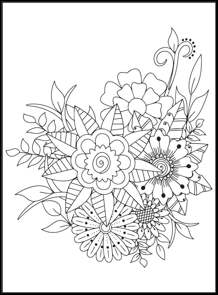 desenhos de flores para colorir vetor