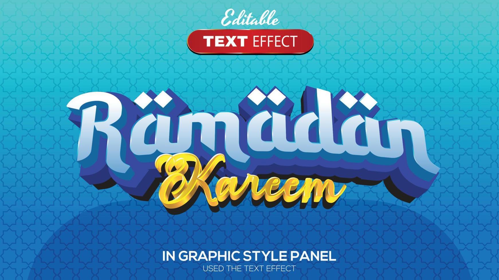 tema do Ramadã de efeito de texto editável em 3D vetor