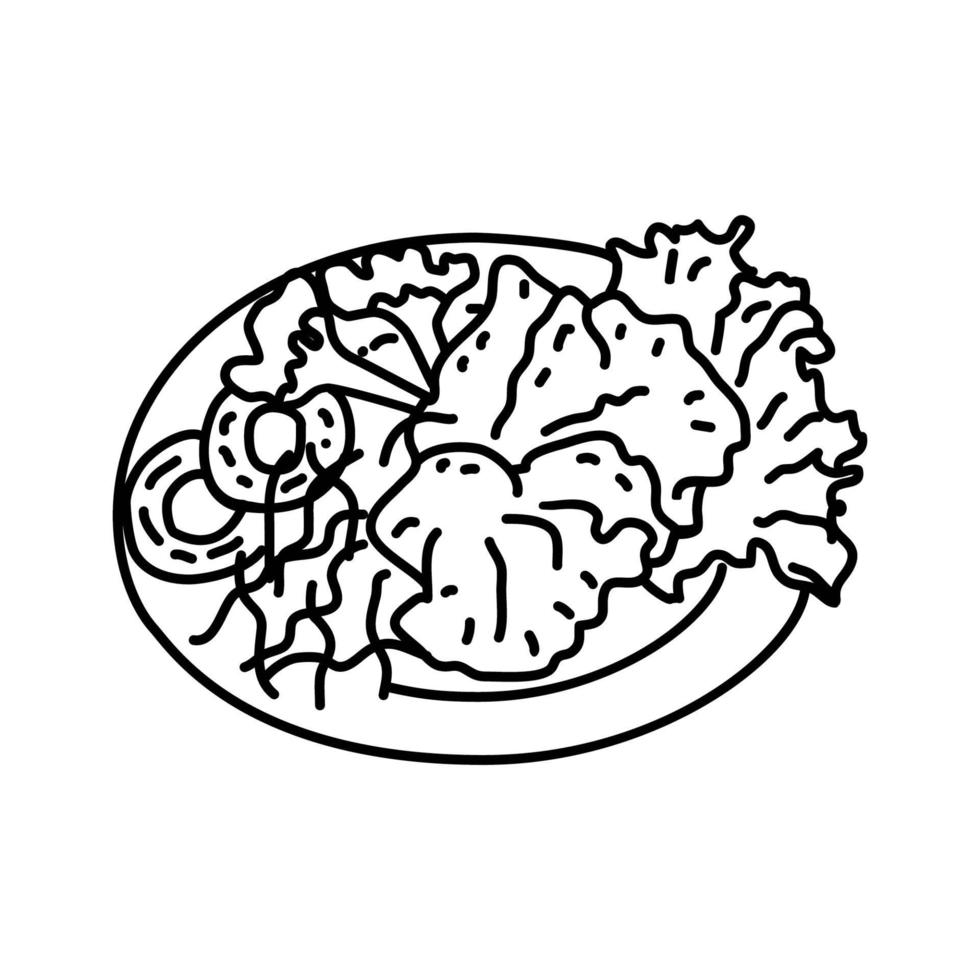 ícone do bulgogi. doodle desenhado à mão ou estilo de contorno vetor