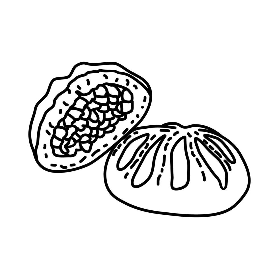 ícone de baozi. doodle desenhado à mão ou estilo de contorno vetor