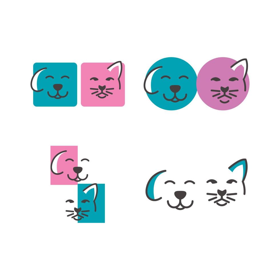 gato sorridente logotipo Projeto vetor modelo negativo espaço estilo. casa animal veterinário clínica loja logótipo conceito ícone