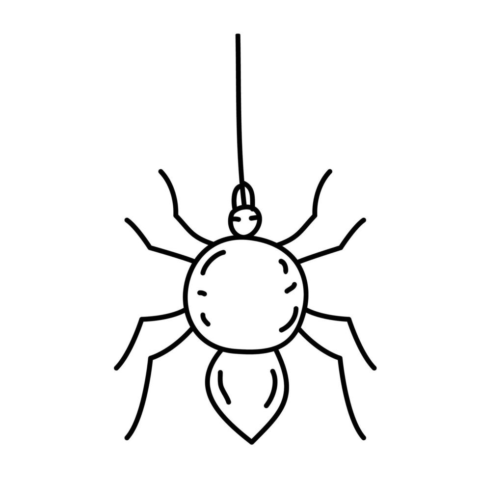 ícone de aranha. doodle desenhado à mão ou estilo de ícone de contorno preto vetor