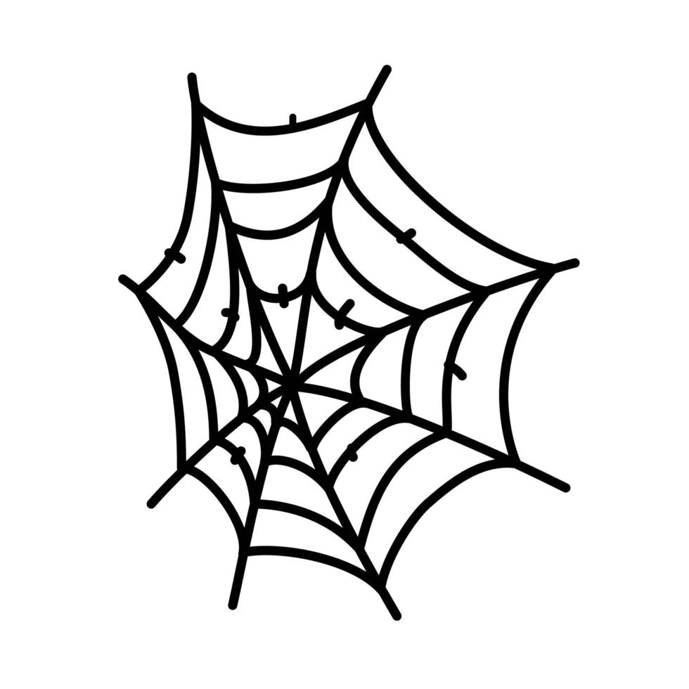 ícone da teia de aranha. doodle desenhado à mão ou estilo de ícone de contorno preto vetor