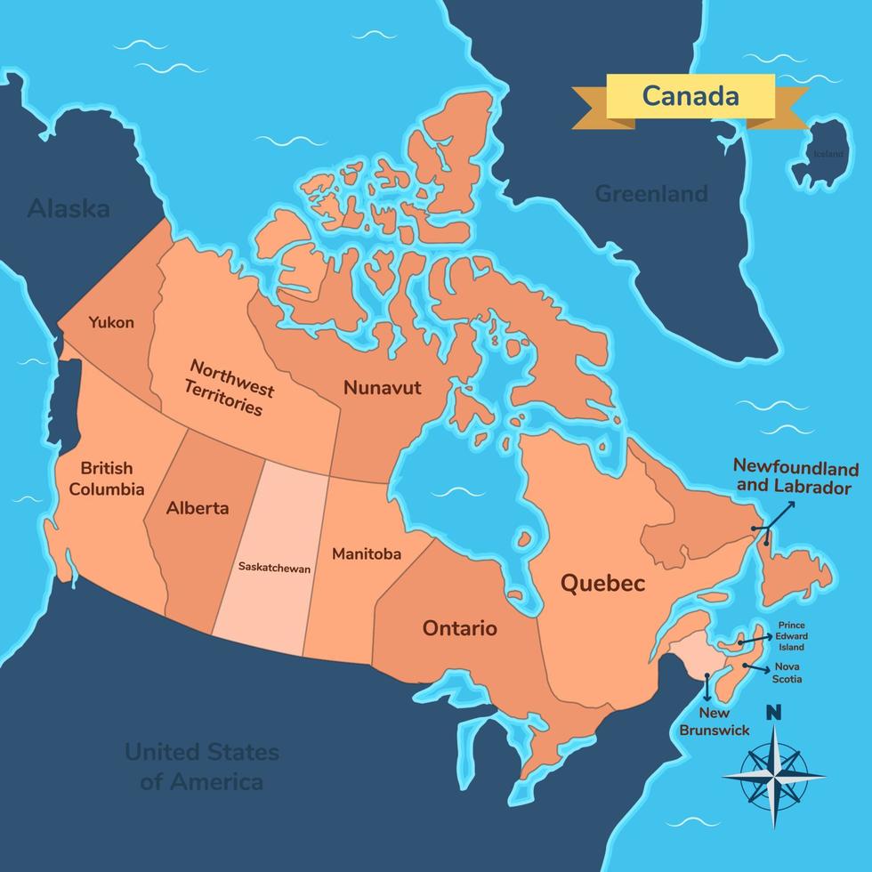 mapa do Canadá região vetor