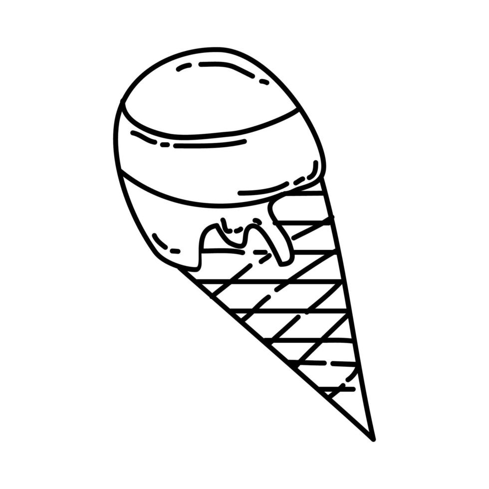 ícone tropical de sorvete. doodle desenhado à mão ou estilo de contorno vetor