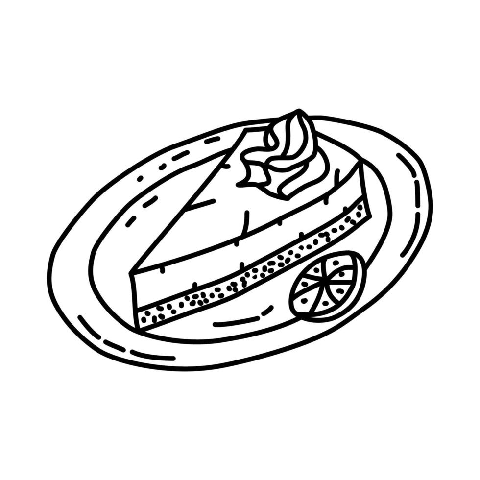ícone de torta de limão. doodle desenhado à mão ou estilo de contorno vetor