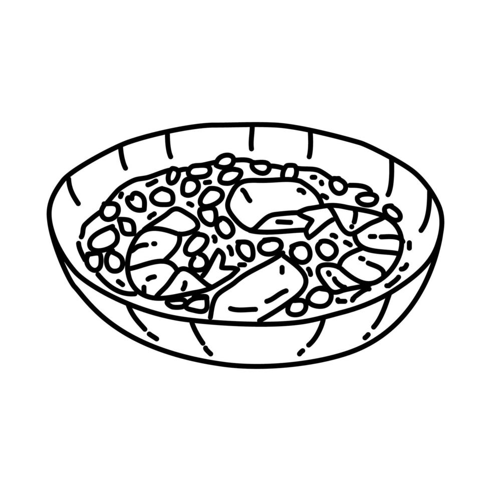 ícone de jambalaya. doodle desenhado à mão ou estilo de contorno vetor