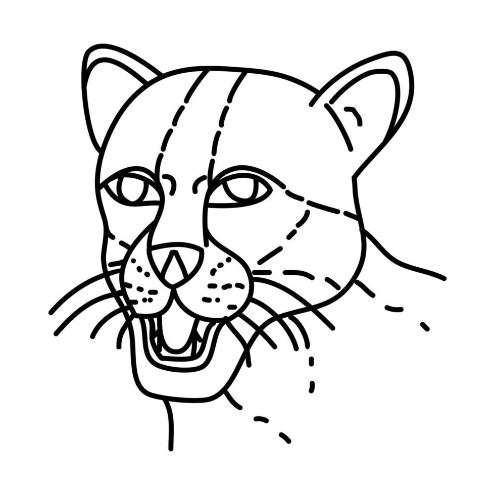 ícone de margay. doodle desenhado à mão ou estilo de contorno vetor