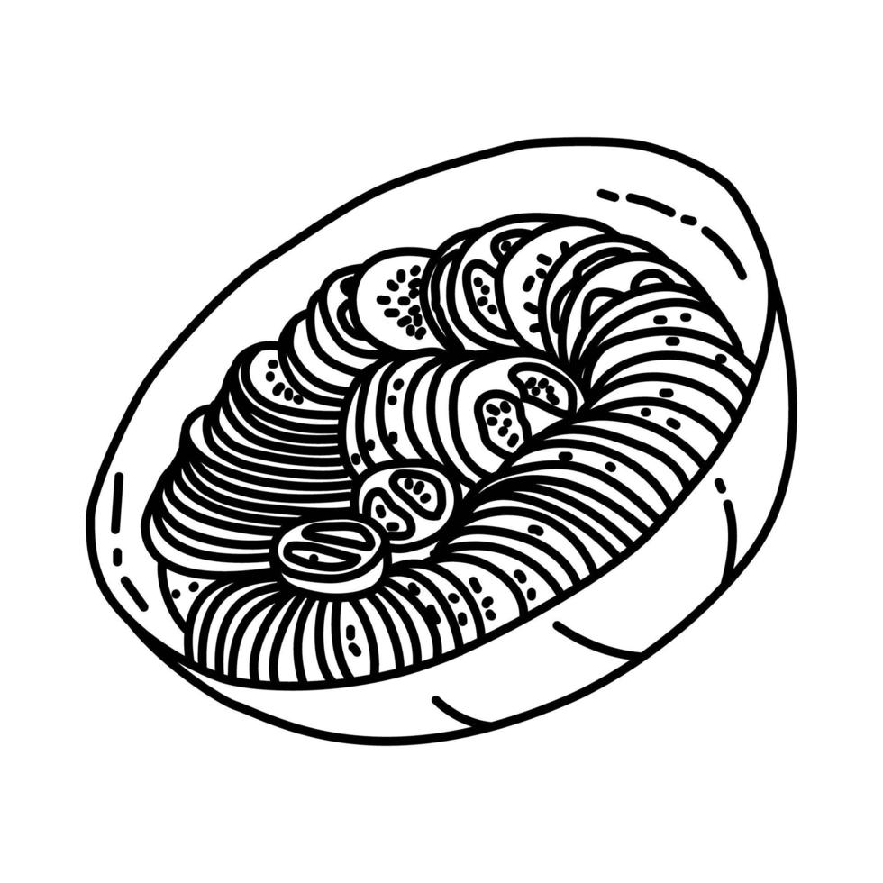 ícone de ratatouille. doodle desenhado à mão ou estilo de contorno vetor