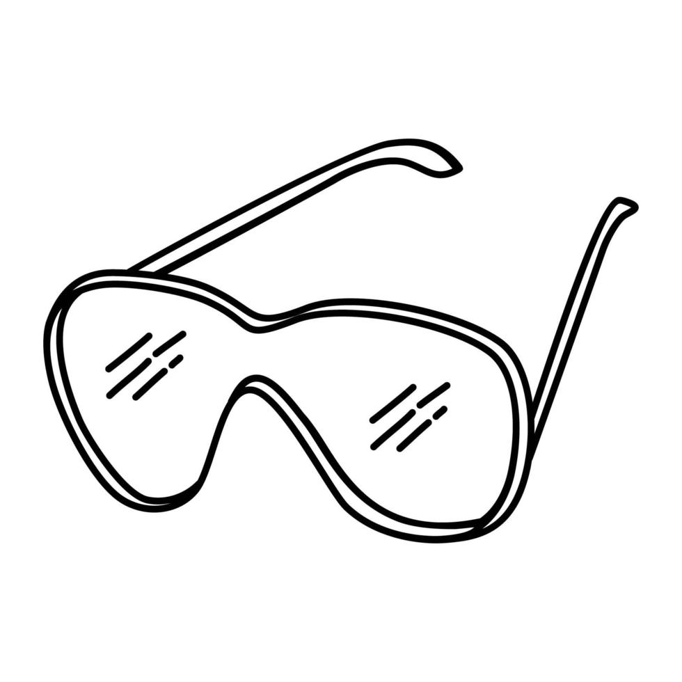 ícone tropical de óculos de sol. doodle desenhado à mão ou estilo de contorno vetor