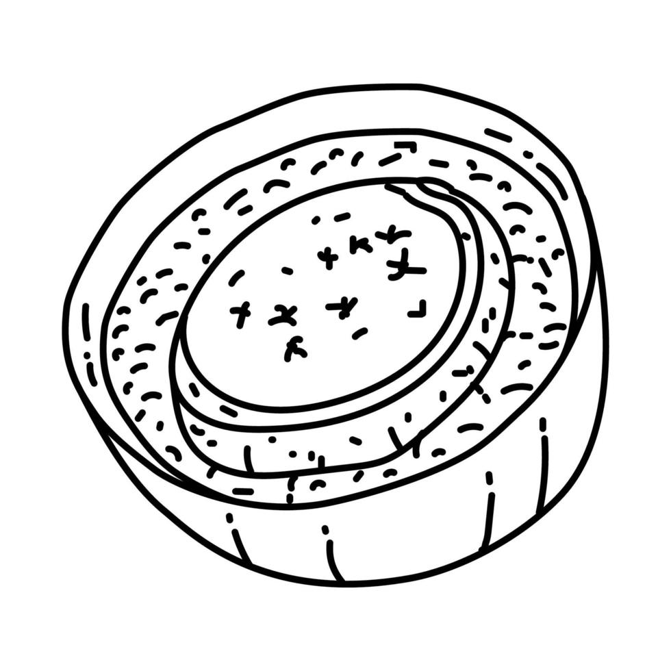 ícone de soupe al 'oignon. doodle desenhado à mão ou estilo de contorno vetor