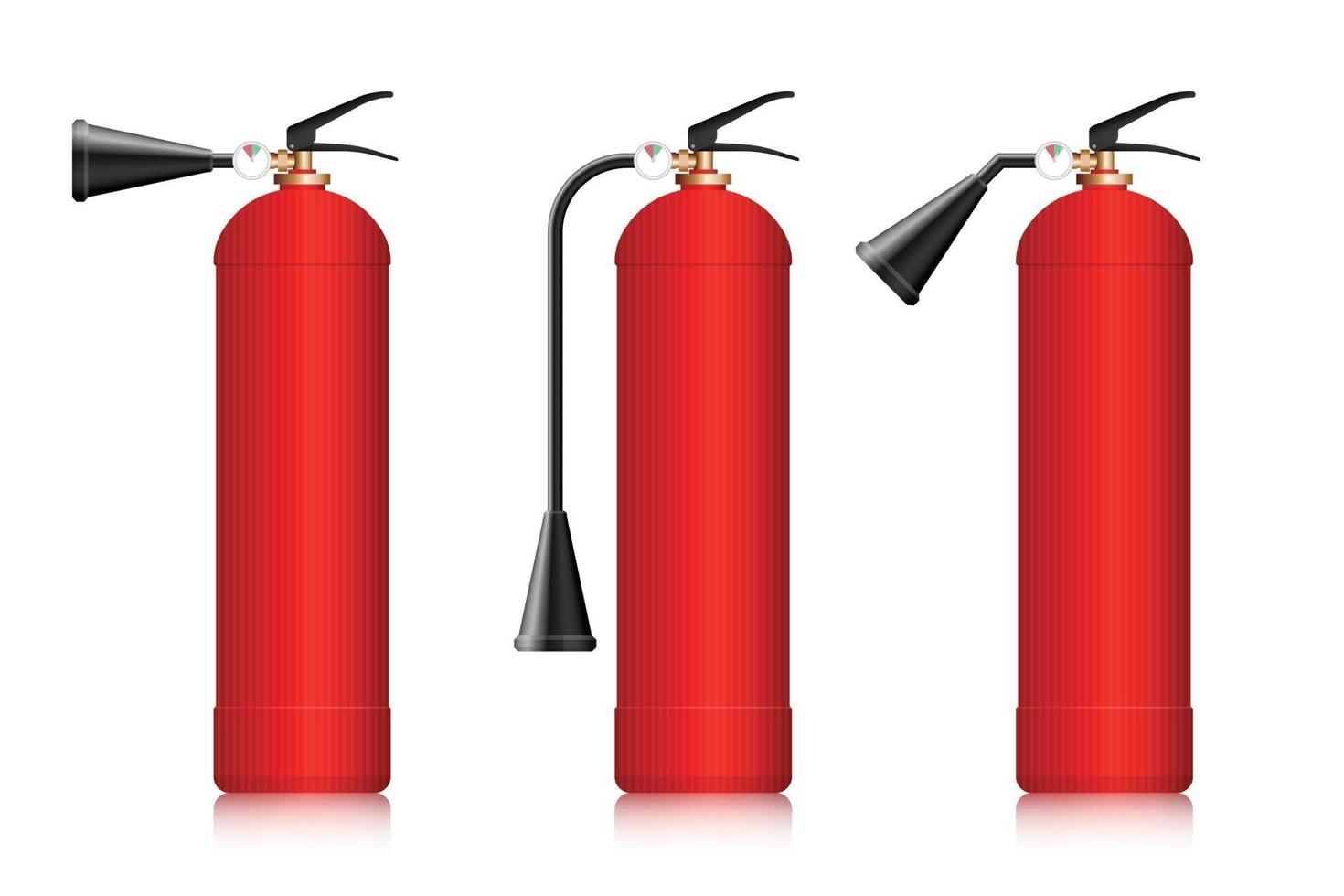 ilustração vetorial de extintores de incêndio isolada no branco vetor
