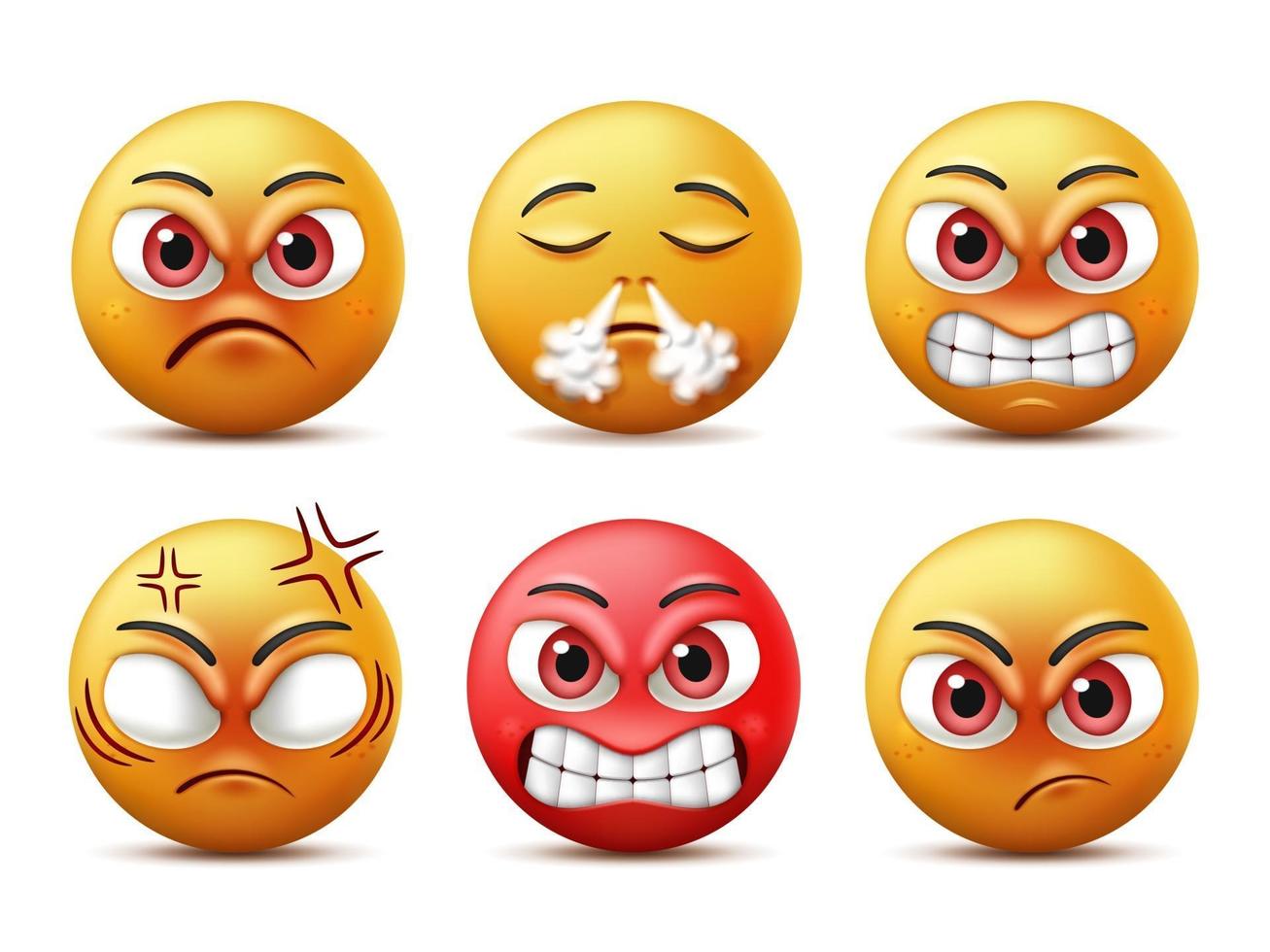 conjunto de caracteres emoticons de rostos sorridentes vetor